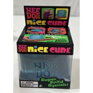Nee Doh Nice Cube - Super Solid Squish! (Blue) - Brand New/Factory Sealed!
